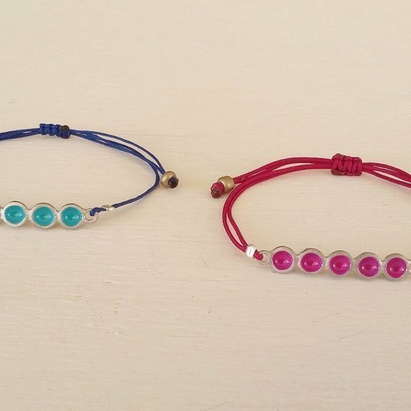 Rainbow bracelets - χρωματιστό, ασήμι 925, σμάλτος, χειροποίητα