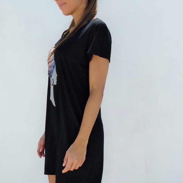 Abu Dhabi mini μαύρο φόρρεμα - mini, κοντό - 2