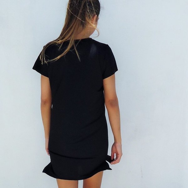 Abu Dhabi mini μαύρο φόρρεμα - mini, κοντό - 2