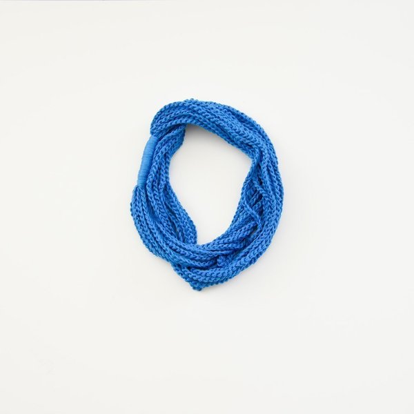 Cottony necklace - Royal Blue - statement, βαμβάκι, chic, fashion, καλοκαιρινό, πλεκτό, crochet, βελονάκι, χειροποίητα, boho