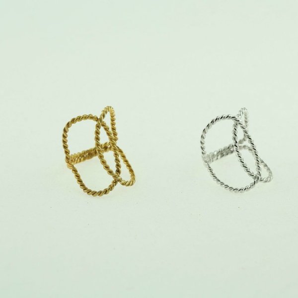 double joy ring - επιχρυσωμένα, ασήμι 925, χειροποίητα, minimal