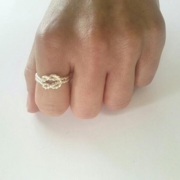 knot ring - επιχρυσωμένα, ασήμι 925, χειροποίητα, minimal, βεράκια, μικρά, boho - 5