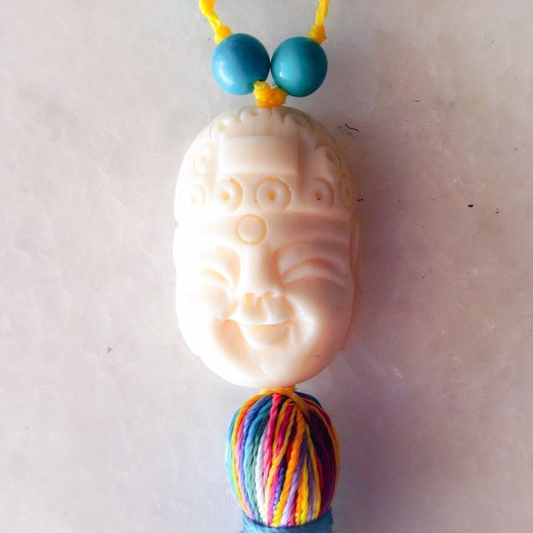 Buddha turquoise neclace with colourful tassel - 2