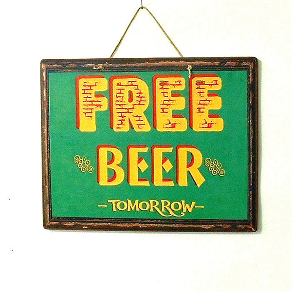 Free Beer Tomorrow - εκτύπωση, διακοσμητικό, ξύλο, vintage, πίνακες & κάδρα, χαρτί, επιτοίχιο, κουζίνα, διακόσμηση, τοίχου, χειροποίητα, είδη διακόσμησης, είδη δώρου, πρωτότυπα δώρα