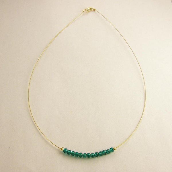 Crystal Line Necklace - chic, χρωματιστό, χρυσό, swarovski, customized, χάντρες - 4