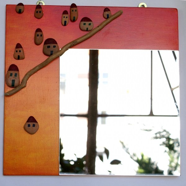 Καθρέφτης τοίχου: Ηλιοβασίλεμα - ξύλο