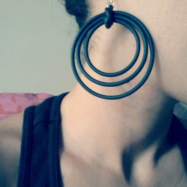 Μαύρα σκουλαρίκια - Κύκλοι - 3