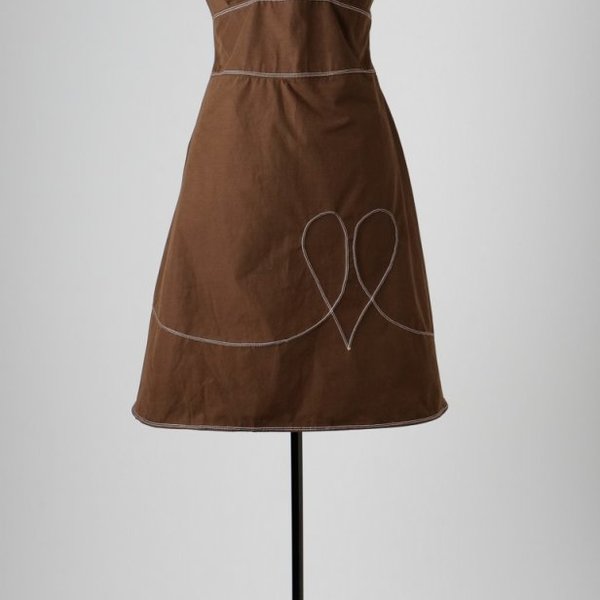 Καφέ σοκολατί κρουαζέ φόρεμα σε ρετρό στύλ. - βαμβάκι, chic, fashion, γυναικεία, sexy, αμάνικο, αδιάβροχο, midi, χειροποίητα - 2