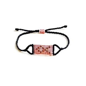 Awareness ribbon bracelet, μακραμε βραχιολια με αιματιτη - ημιπολύτιμες πέτρες, chic, κερωμένα κορδόνια, design, ιδιαίτερο, customized, αιματίτης, μακραμέ, κορδόνια, χειροποίητα, αυξομειούμενα - 2