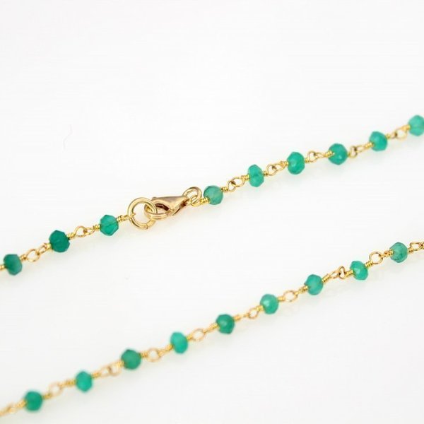 Semiprecious Short Rosary Necklace - ημιπολύτιμες πέτρες, επιχρυσωμένα, ασήμι 925, κρεμαστά - 2