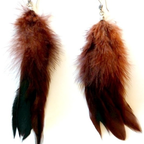 Fairy's wings (earrings) - statement, φτερό, φτερό, σκουλαρίκια, χειροποίητα, boho