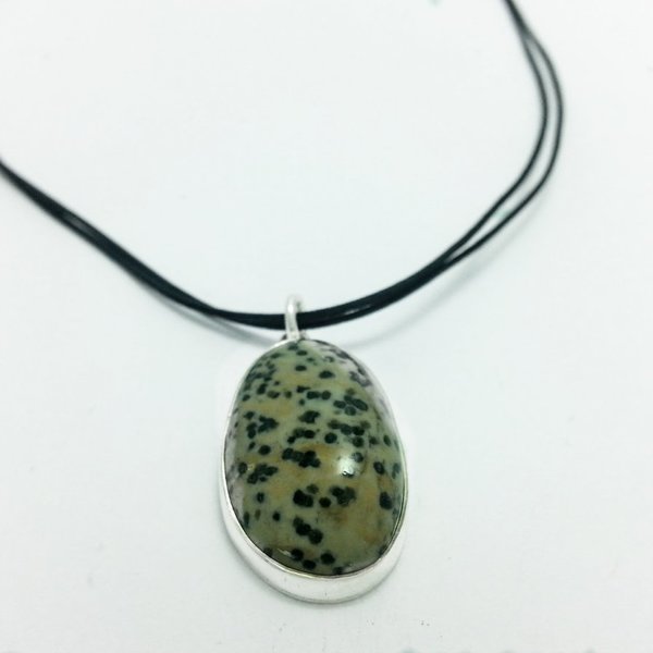 ''Seastone Collection'' Dots necklace - Μενταγιόν από ασήμι 925 και φυσικό Βότσαλο. - ιδιαίτερο, μοναδικό, ασήμι 925, μακραμέ, donkey, χειροποίητα, βότσαλα