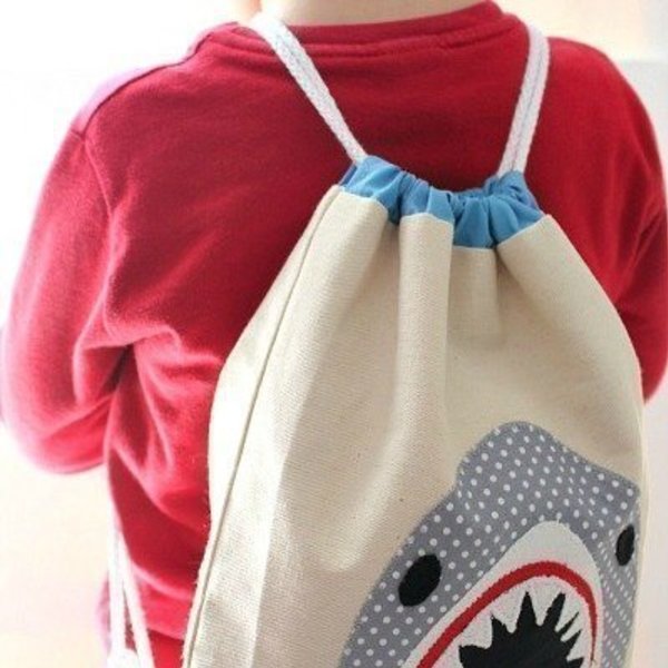 Σακίδιο καρχαρίας - ύφασμα, βαμβάκι, αγόρι, σακίδια πλάτης, τσάντα, για παιδιά - 2