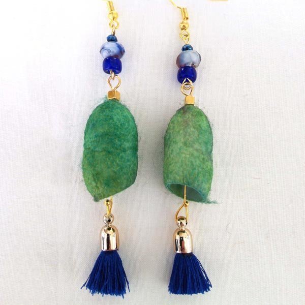 Blue-Green Silkworm - ημιπολύτιμες πέτρες, design, κρύσταλλα, boho