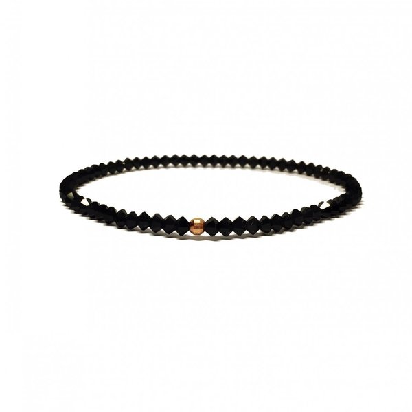 Black Swarovski Bracelet - ασήμι, βραδυνά, γυναικεία, ασήμι 925, ανδρικά, επάργυρα, χάντρες, rock, σταθερά - 2