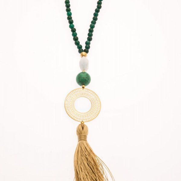 Green Tassel Necklace - 2