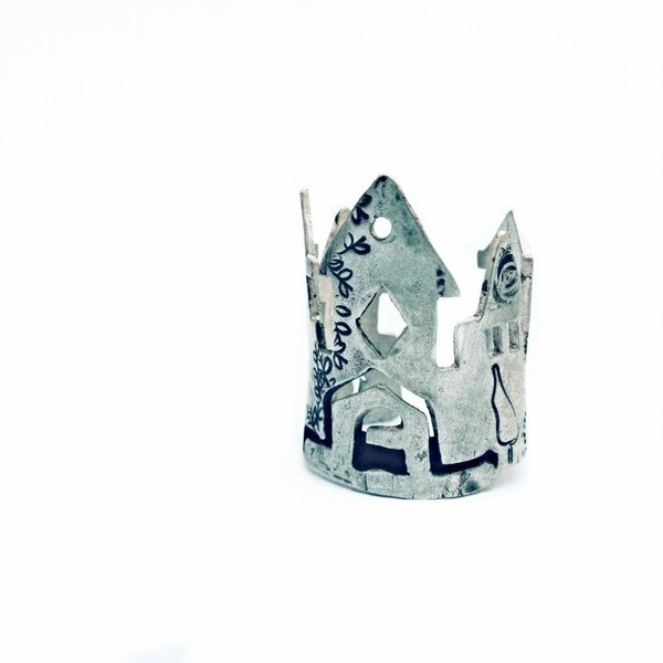 Fairytale Castle Ring | Ασήμι 925 - statement, handmade, charms, μοναδικό, ασήμι 925, σπίτι, χειροποίητα, romantic, boho, μινιατούρες φιγούρες, αυξομειούμενα