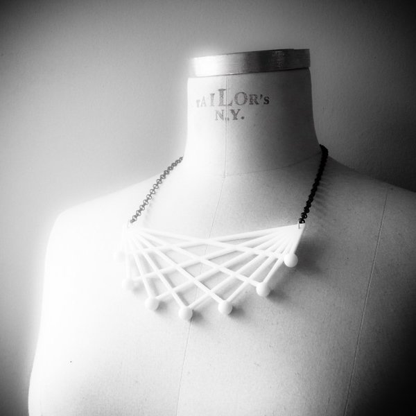 3D Printed State of Alert necklace, project FUTURE. - εκτύπωση, design, ασήμι 925, πλαστικό, κύκλος, γεωμετρικά σχέδια, μπρούντζος - 2