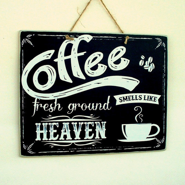 Coffee Smell's Like Heaven - εκτύπωση, διακοσμητικό, ξύλο, vintage, πίνακες & κάδρα, χαρτί, επιτοίχιο, κουζίνα, διακόσμηση, τοίχου, χειροποίητα, είδη διακόσμησης, είδη δώρου, πρωτότυπα δώρα