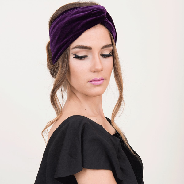 Purple velvet Headband - βελούδο