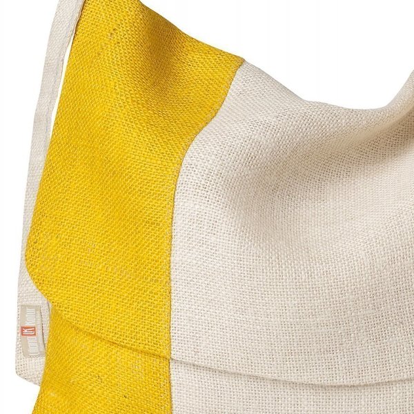 Eco-friendly messenger and shoulder bag, white/yellow - 2