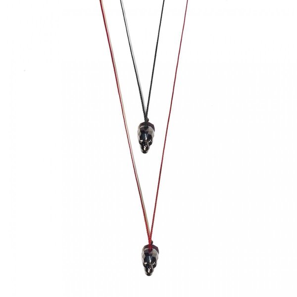 The Skull Necklace - κερωμένα κορδόνια, γυναικεία, ανδρικά, swarovski, αιματίτης