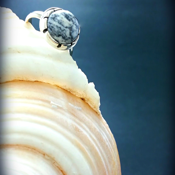 ~Seastone Collection~ "Κόσμος" - Δαχτυλίδι από ασήμι 925 και φυσικό βότσαλο. - ασήμι, handmade, κλασσικό, design, ιδιαίτερο, μοναδικό, μοντέρνο, ασήμι 925, donkey, χειροποίητα, βότσαλα - 3