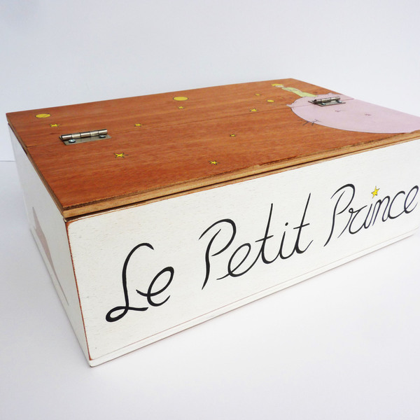 Le Petit Prince - ξύλο, ζωγραφισμένα στο χέρι, μοναδικό, κουτί, χειροποίητα, για παιδιά