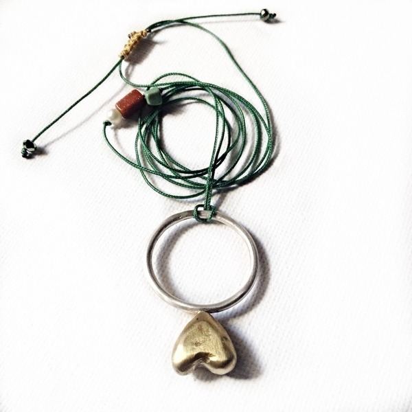 Kardia | Ασήμι 925, Μπρούτζος - ημιπολύτιμες πέτρες, chic, handmade, charms, μοναδικό, ασήμι 925, καρδιά, χειροποίητα, boho, μπρούντζος