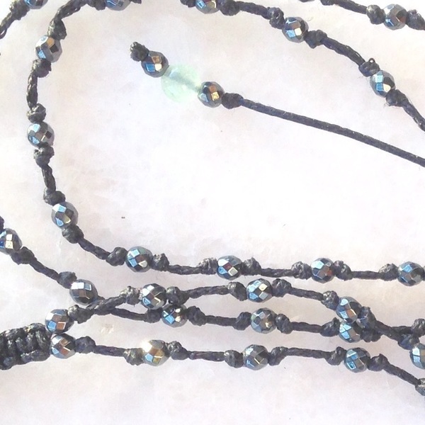 Feather necklace with semi-precious stones - ημιπολύτιμες πέτρες, chic, handmade, πολύχρωμο, fashion, κοράλλι, κερωμένα κορδόνια, ιδιαίτερο, μοναδικό, μοντέρνο, φτερό, αιματίτης, χειροποίητα, boho - 5