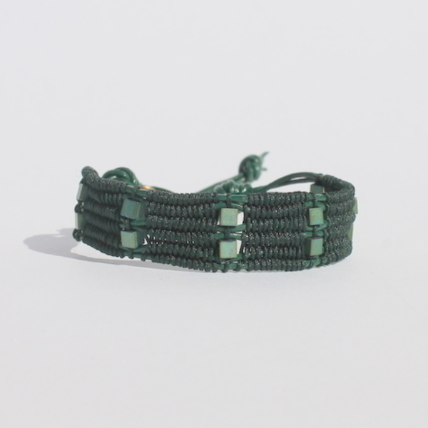Green cord & hematite bracelet - δέρμα, αιματίτης, κορδόνια, χειροποίητα