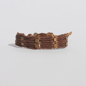 Brown cord & hematite bracelet - δέρμα, αιματίτης, κορδόνια, χειροποίητα