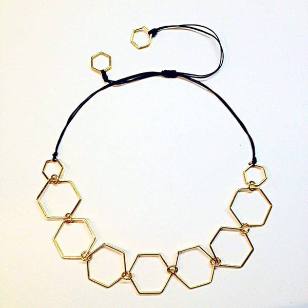 De.L'art Polygon necklace - επιχρυσωμένα, μακρύ, κοντά, κρεμαστά, αυξομειούμενα