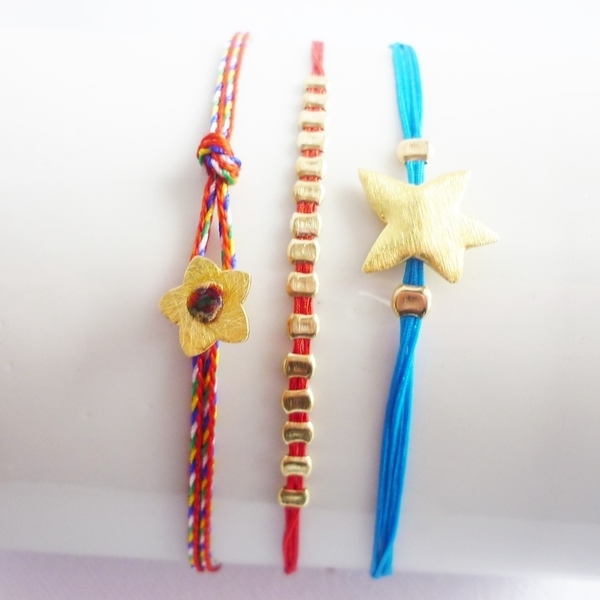 Starfish spring bracelet set - πολύχρωμο, charms, επιχρυσωμένα, κορδόνια - 4