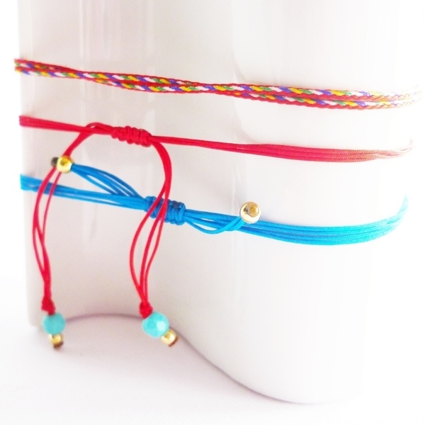 Starfish spring bracelet set - πολύχρωμο, charms, επιχρυσωμένα, κορδόνια - 5