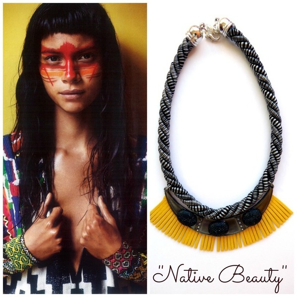 Native Beauty - statement, handmade, μέταλλο, κορδόνια, χειροποίητα, boho, ethnic, κρόσσια - 4