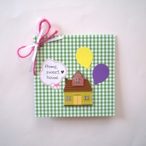 Home Sweet Home Greeting card - κορδέλα, χαρτί, χειροποίητα