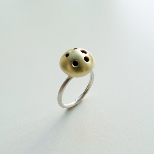 Duduni | δαχτυλίδι με γεωμετρικά σχέδια από μπρούτζο και ασήμι - design, γυναικεία, ορείχαλκος, στρογγυλό, ασήμι 925, δώρο, μέταλλο, χειροποίητα, μπρούντζος