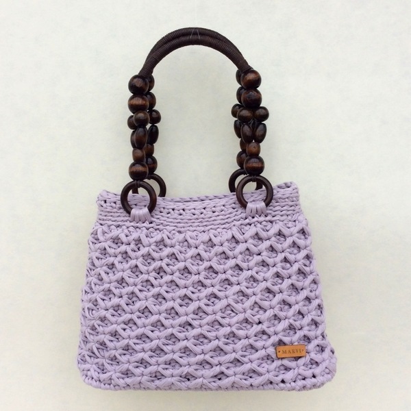 Summer Breeze Purple - ξύλο, crochet, κορδόνια
