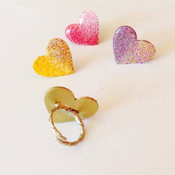 Δαχτυλίδι - Καρδιά - πολύχρωμο, fashion, χρωματιστό, design, ζωγραφισμένα στο χέρι, μοναδικό, μοντέρνο, γυναικεία, ασήμι 925, καρδιά, χειροποίητα, μπρούντζος - 5