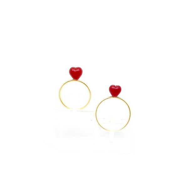 Be mine - δαχτυλίδι με κόκκινη καρδιά - fashion, επιχρυσωμένα, καρδιά, romantic, minimal, μικρά, σταθερά, δώρα αγίου βαλεντίνου