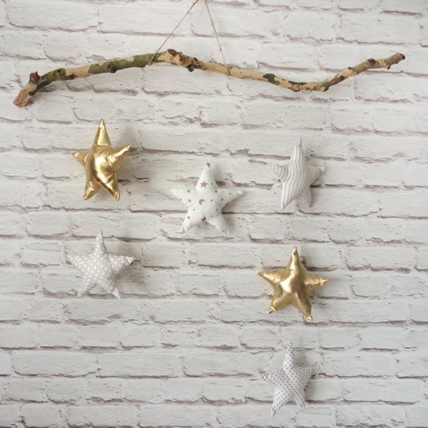Ξύλινο διακοσμητικό τοίχου αστέρια - ύφασμα, διακοσμητικό, ξύλο, αστέρι, διακοσμητικά, για παιδιά