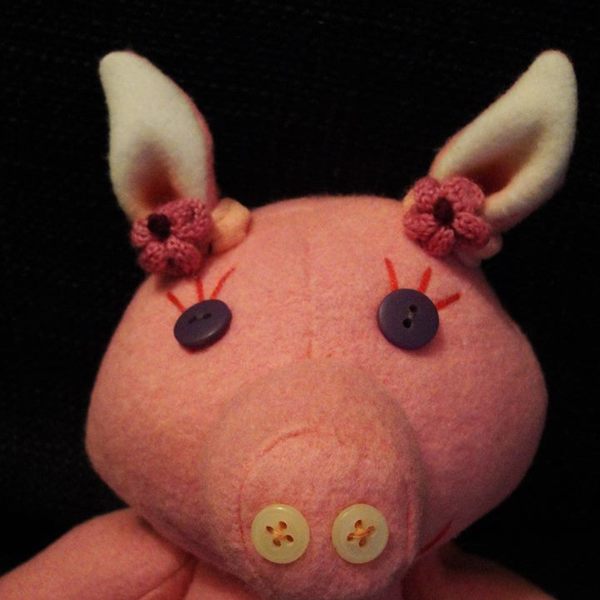 Piggy η μπαλαρίνα, χειροποίητη υφασμάτινη κούκλα - ύφασμα, handmade, μπαλαρίνα, πρωτότυπο, χειροποίητα, δωμάτιο, λούτρινα, κουκλίτσα, παιδί, για παιδιά - 3