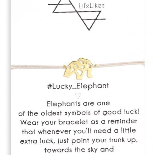 Origami Elephant - charms, επιχρυσωμένα, κορδόνια, minimal, ethnic, αυξομειούμενα