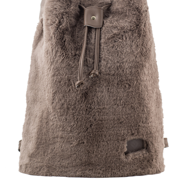 Pouch Leatherette Fur Backpack - handmade, καλοκαιρινό, σακίδια πλάτης, τσάντα, χειροποίητα