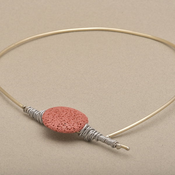 Necklace with volcanic stone - λάβα, σύρμα - 2
