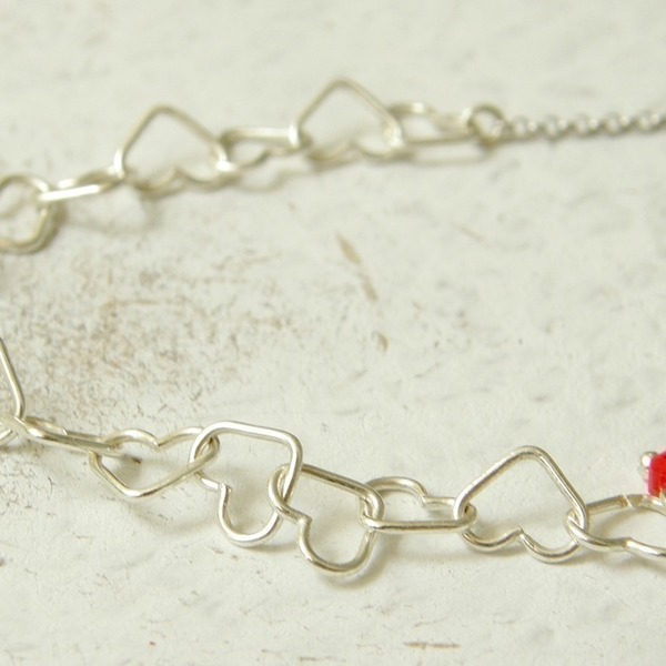 Xoutou's Silver Line Pendant Heart Chain - επιχρυσωμένα, ασήμι 925 - 3