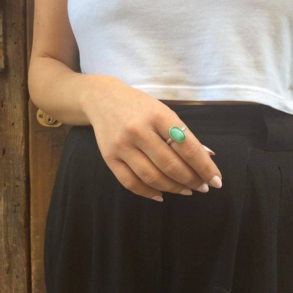 Verde ring | δαχτυλίδι από αλπακά/ασήμι και ημιπολύτιμο λίθο αβεντουρίνη - ημιπολύτιμες πέτρες, handmade, καλοκαιρινό, μοναδικό, ασήμι 925, ανοιξιάτικο, αλπακάς, χειροποίητα, boho, ethnic - 3