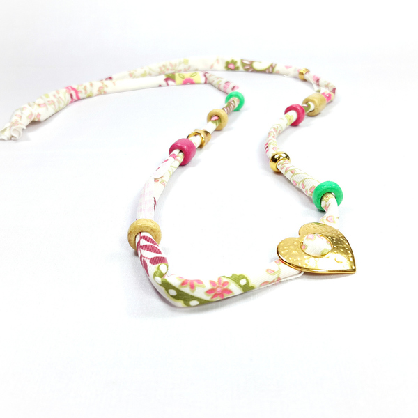 Colorful lycra bracelet-necklace! - ύφασμα, ύφασμα, chic, πολύχρωμο, fashion, ελαστικό, καλοκαιρινό, charms, μοναδικό, μοντέρνο, γυναικεία, επιχρυσωμένα, επιχρυσωμένα, χάντρες, φλοράλ - 4