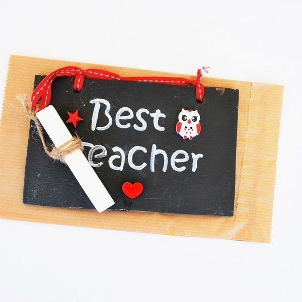 Μαυροπίνακας Best teacher - ξύλο, δώρο, σχολικό